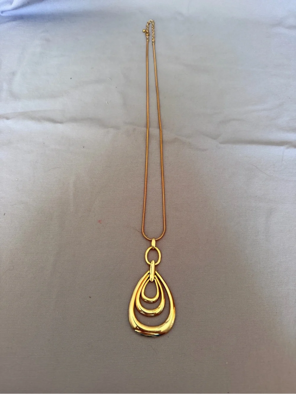 Layered Teardrop Pendant Necklace in Gold for Women